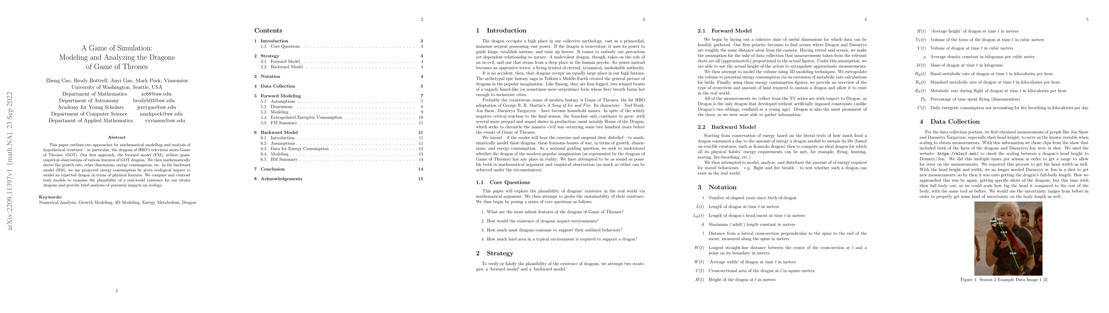 Thumbnail for A Game of Simulation: Modeling and Analyzing the Dragons of Game of
  Thrones