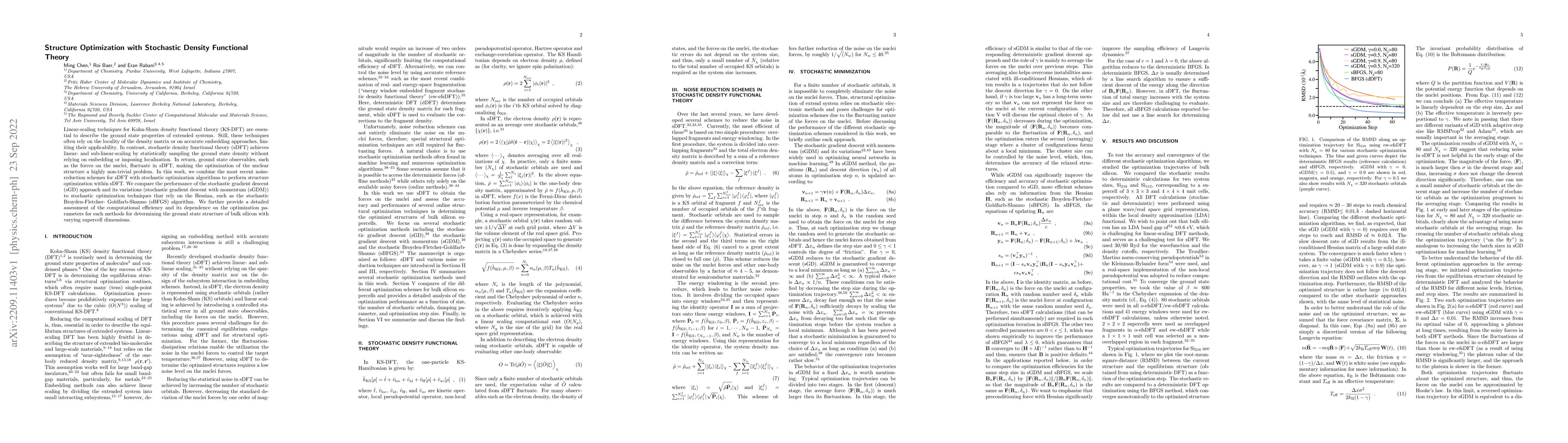 Thumbnail for Structure Optimization with Stochastic Density Functional Theory