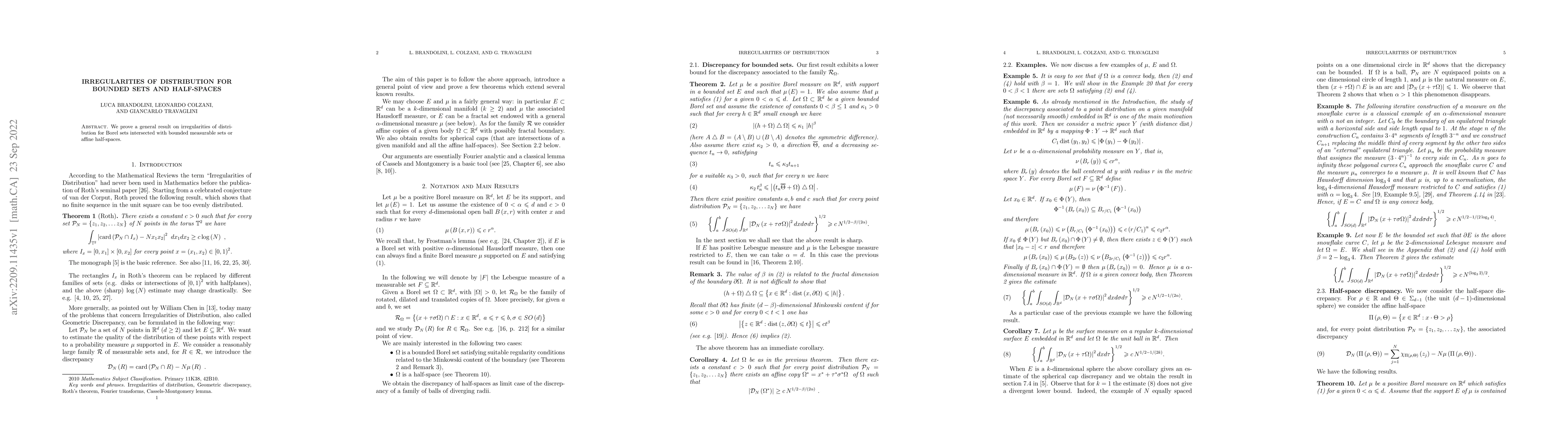 Thumbnail for Irregularities of distribution for bounded sets and half-spaces