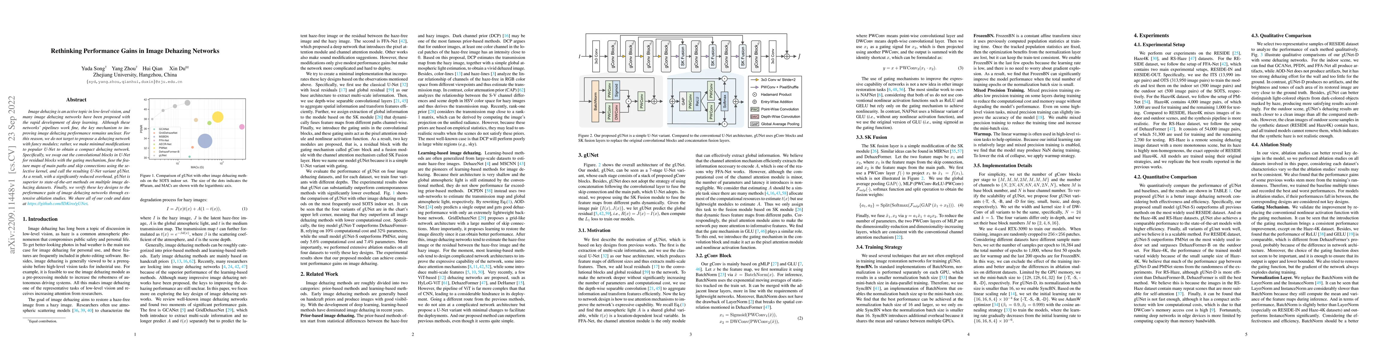 Thumbnail for Rethinking Performance Gains in Image Dehazing Networks
