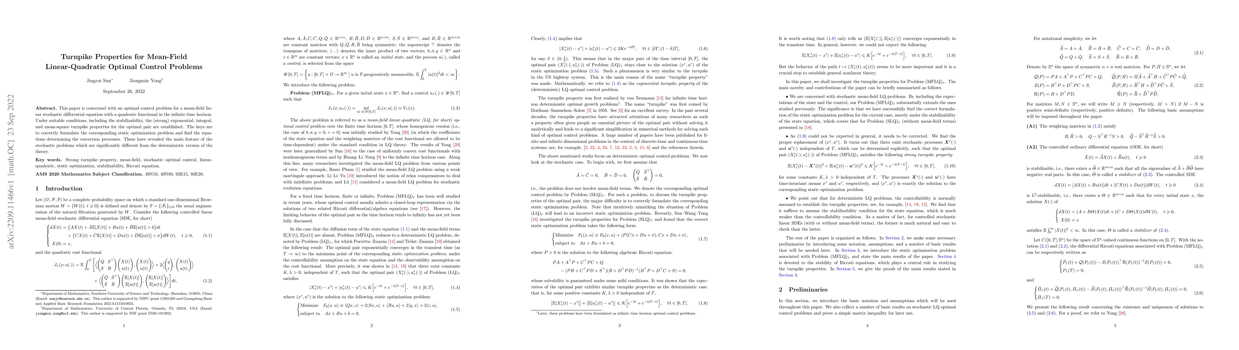 Thumbnail for Turnpike Properties for Mean-Field Linear-Quadratic Optimal Control
  Problems