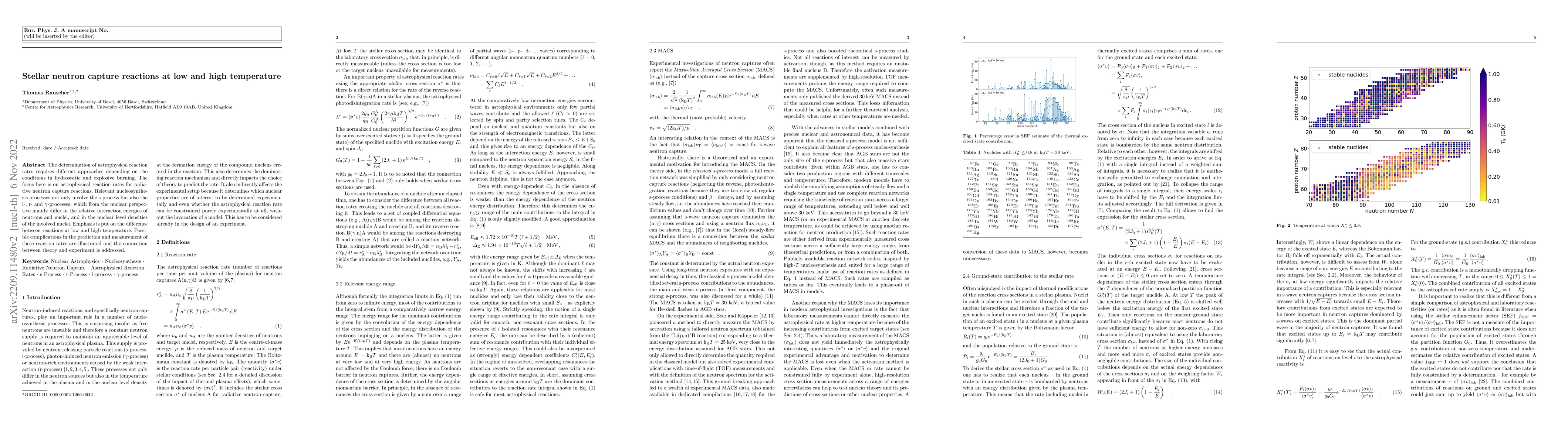 Thumbnail for Stellar neutron capture reactions at low and high temperature