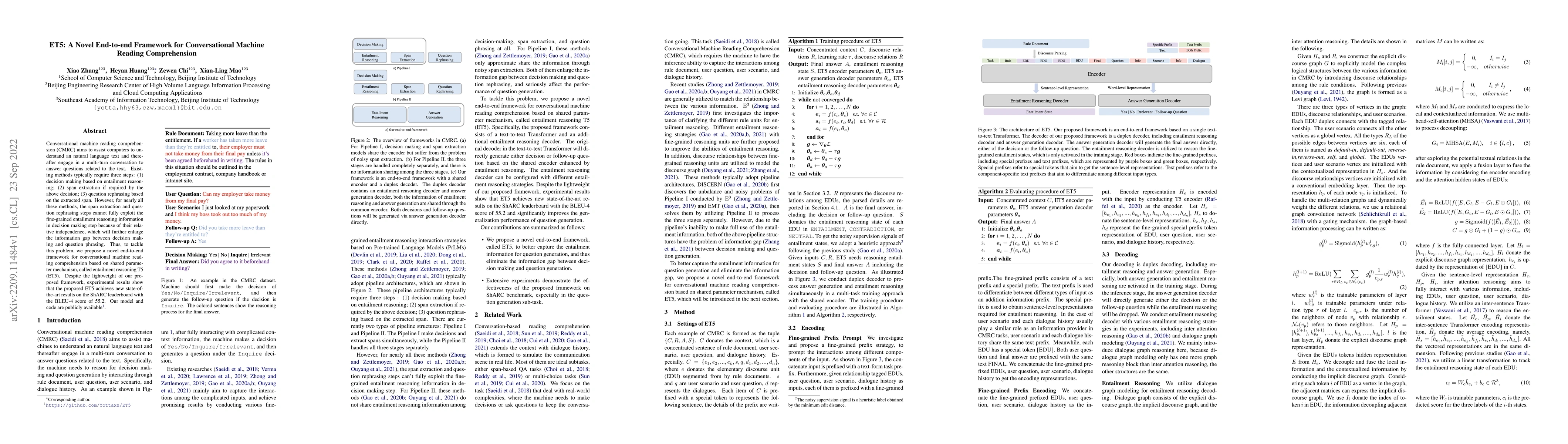 Thumbnail for ET5: A Novel End-to-end Framework for Conversational Machine Reading
  Comprehension