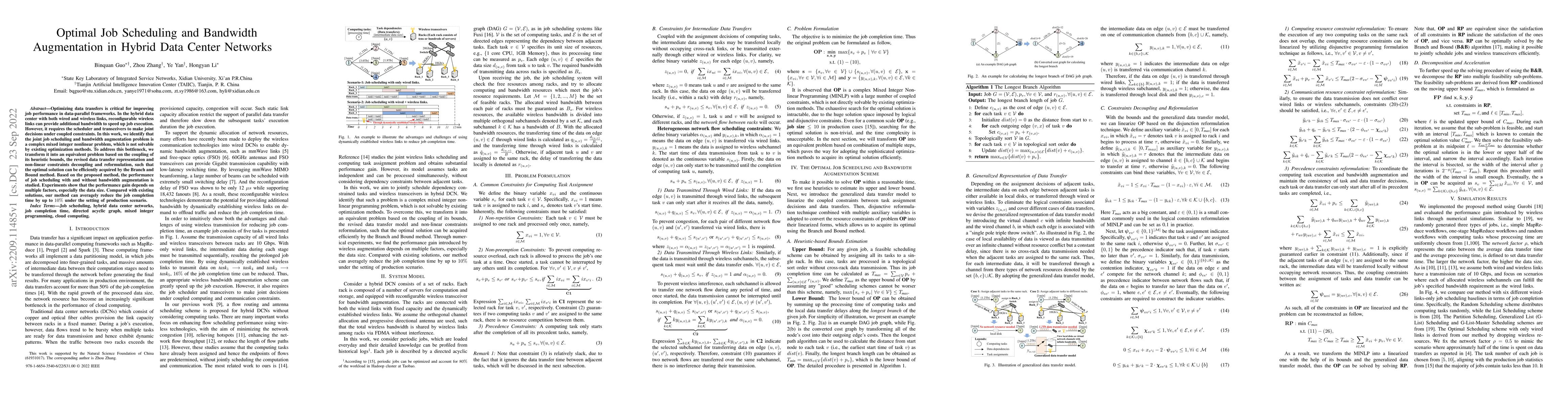 Thumbnail for Optimal Job Scheduling and Bandwidth Augmentation in Hybrid Data Center
  Networks