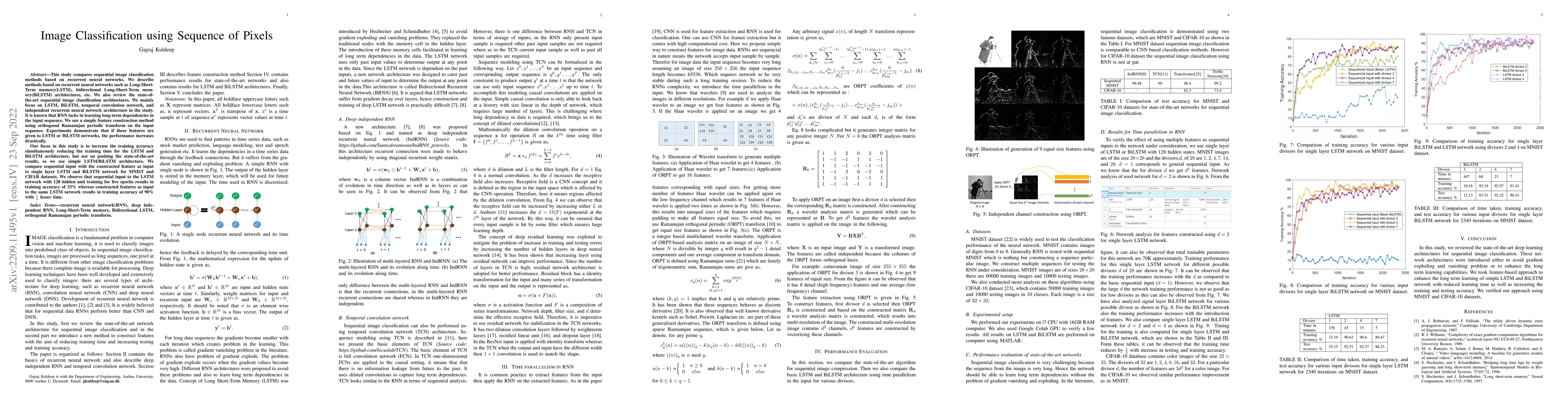Thumbnail for Image Classification using Sequence of Pixels