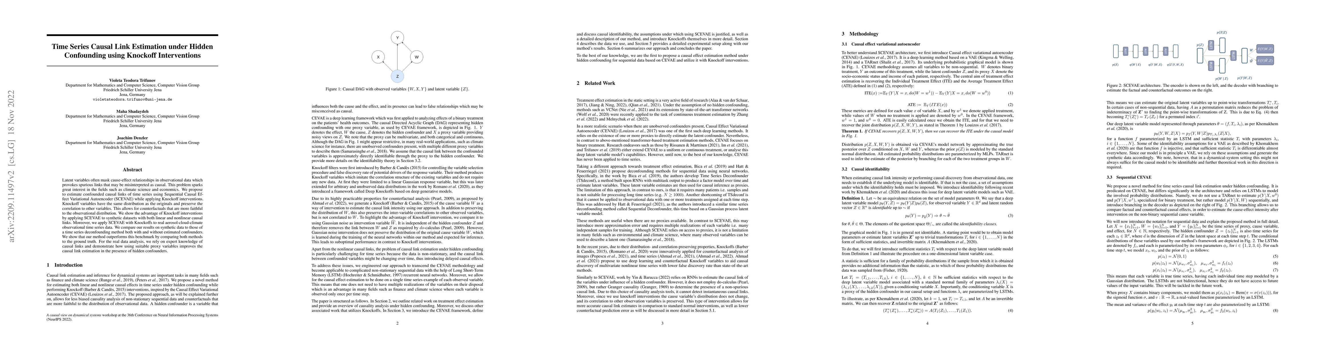 Thumbnail for Time Series Causal Link Estimation under Hidden Confounding using
  Knockoff Interventions