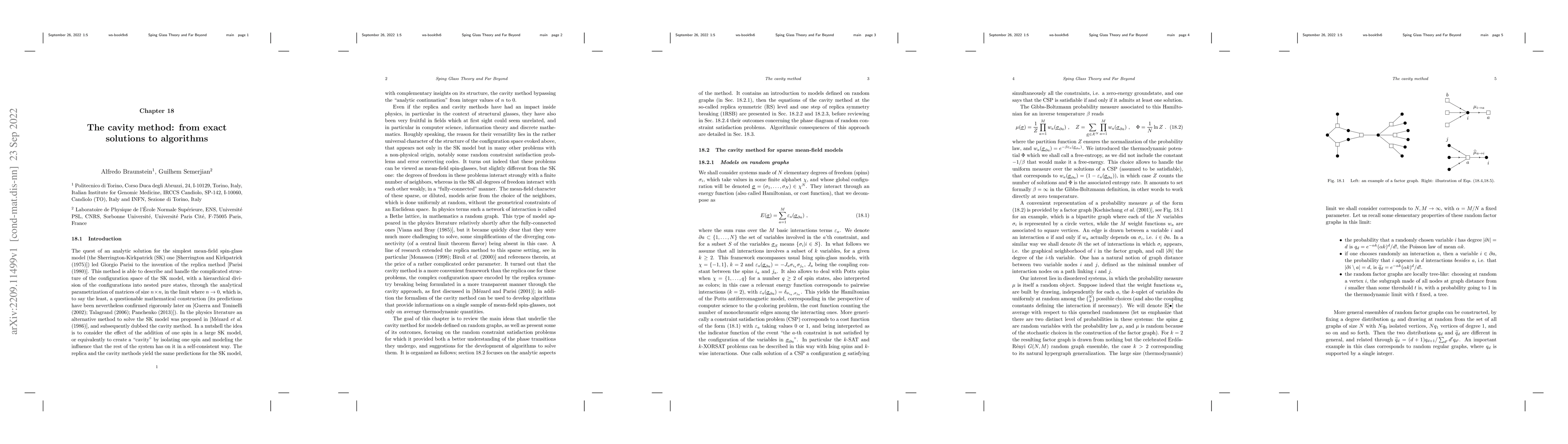 Thumbnail for The cavity method: from exact solutions to algorithms