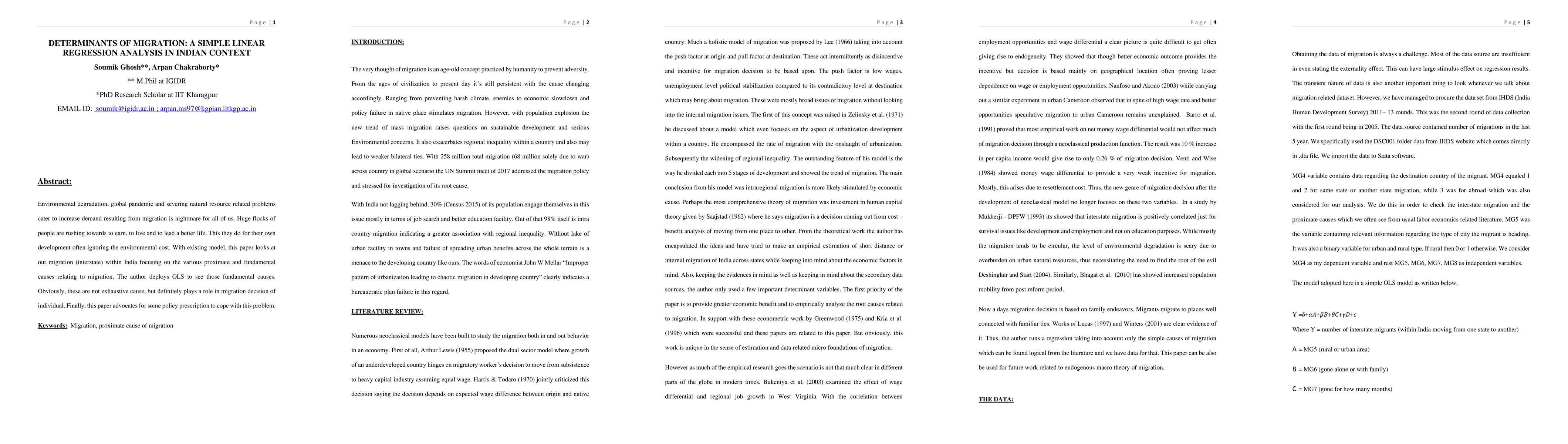 Thumbnail for Determinants Of Migration: Linear regression Analysis in Indian Context