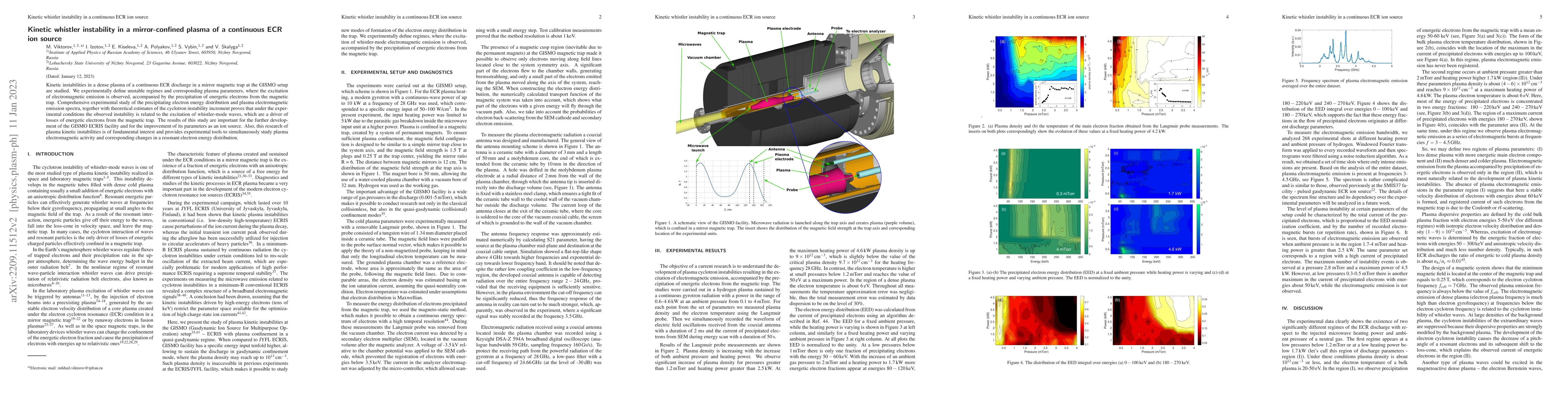 Thumbnail for Kinetic whistler instability in a mirror-confined plasma of a continuous
  ECR ion source