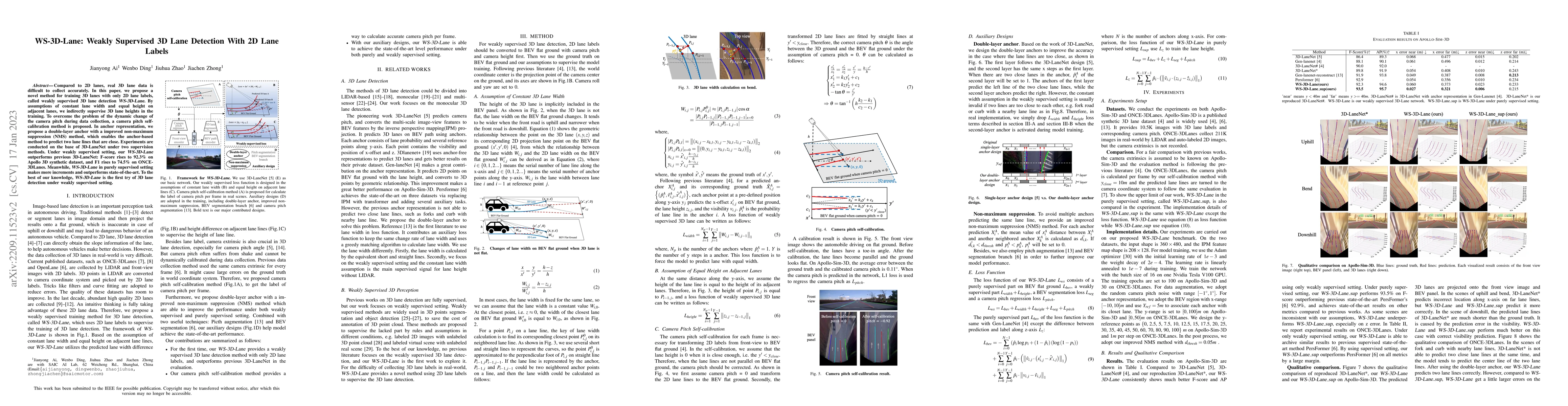 Thumbnail for WS-3D-Lane: Weakly Supervised 3D Lane Detection With 2D Lane Labels