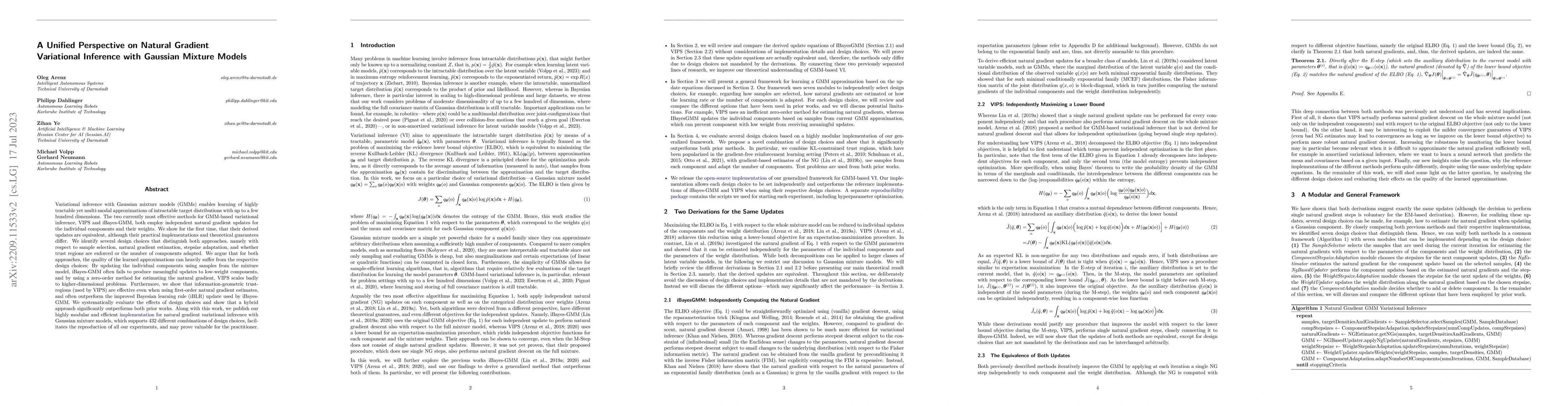 Thumbnail for A Unified Perspective on Natural Gradient Variational Inference with
  Gaussian Mixture Models