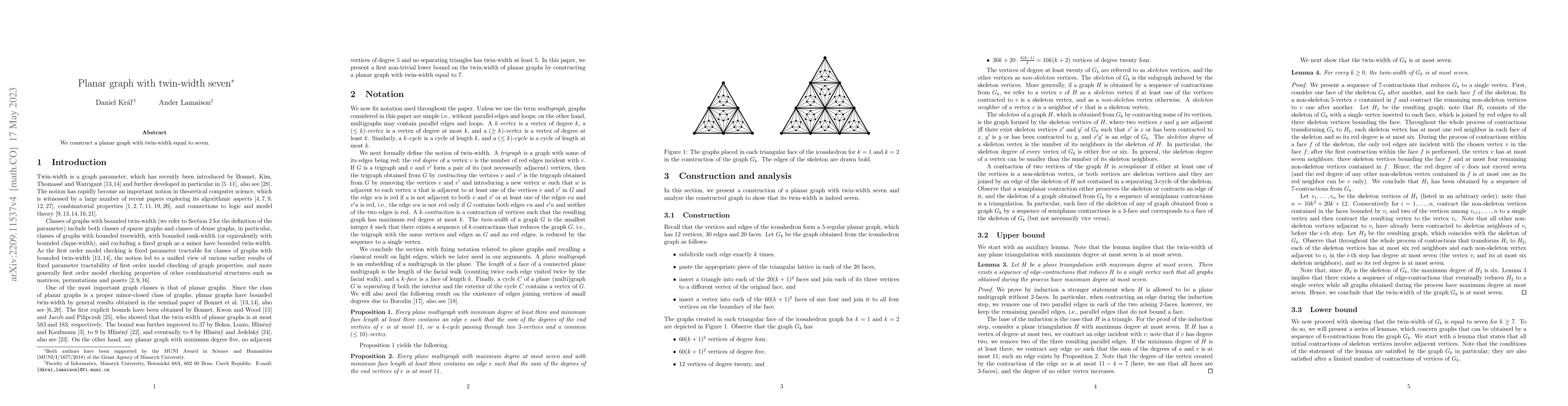 Thumbnail for Planar graph with twin-width seven