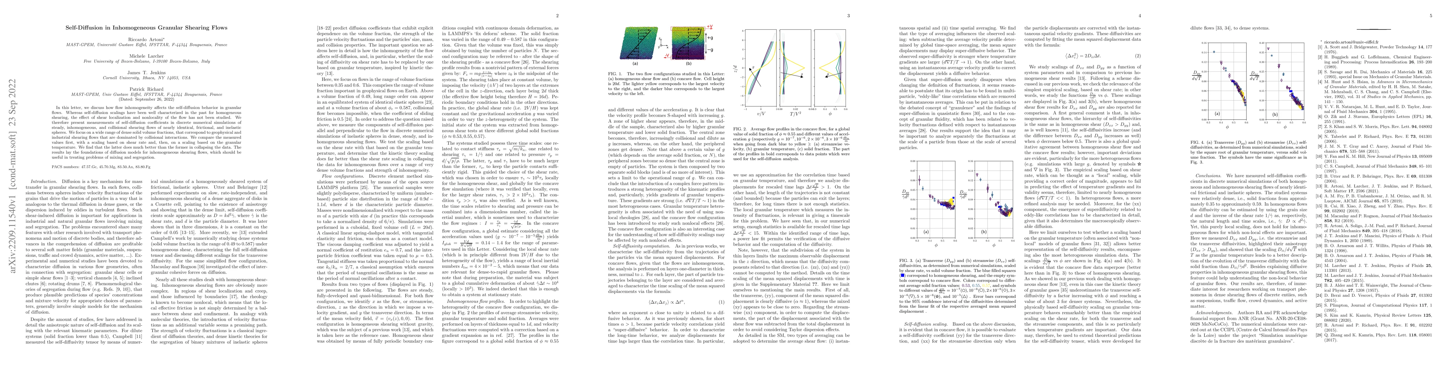 Thumbnail for Self-diffusion in inhomogeneous granular shearing flows