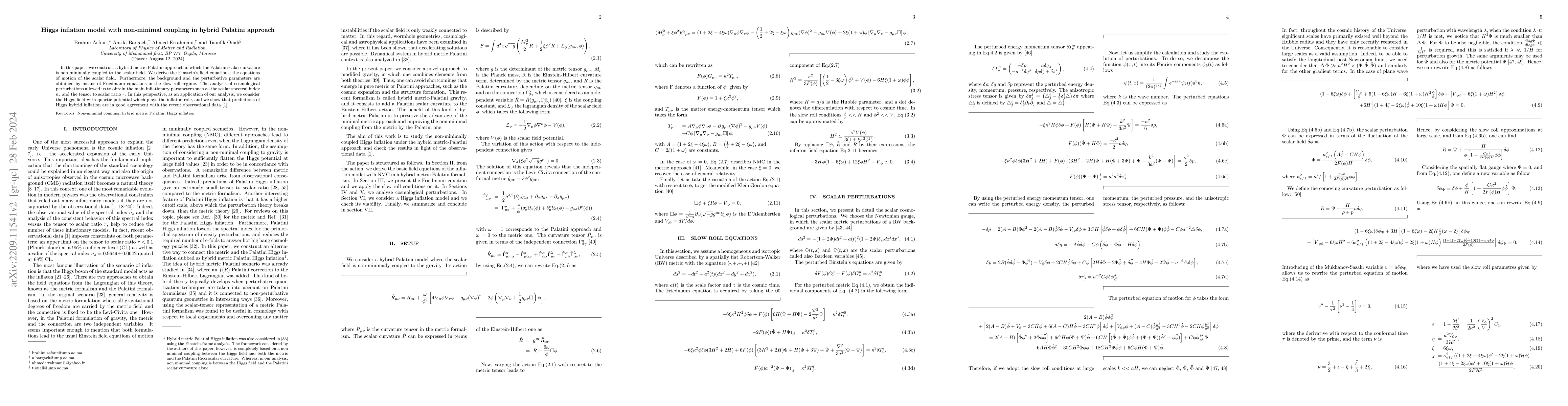 Thumbnail for Higgs inflation model with non-minimal coupling in hybrid Palatini
  approach
