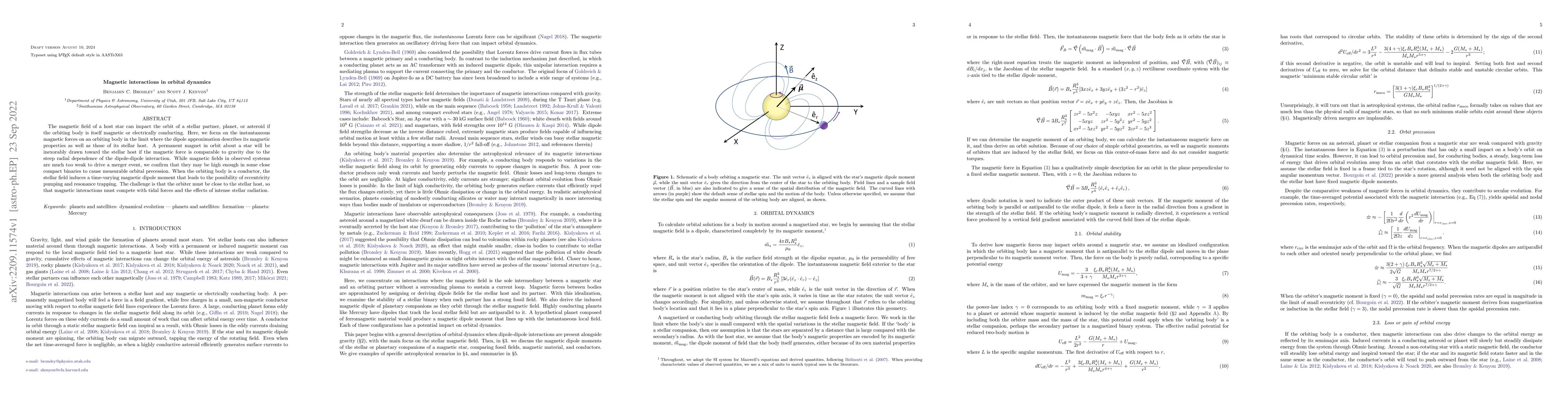 Thumbnail for Magnetic interactions in orbital dynamics