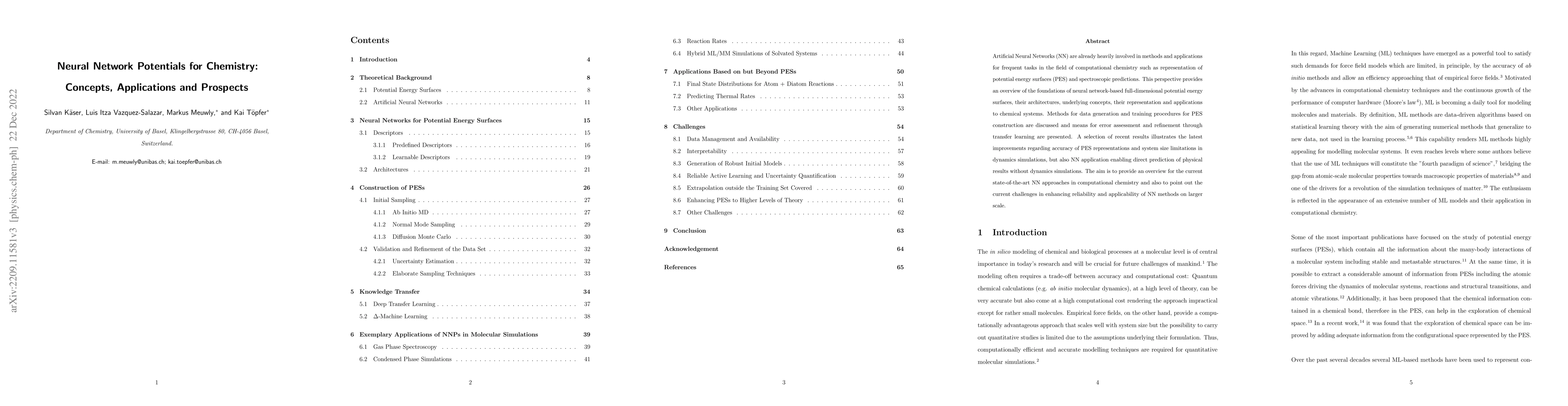 Thumbnail for Neural Network Potentials for Chemistry: Concepts, Applications and
  Prospects