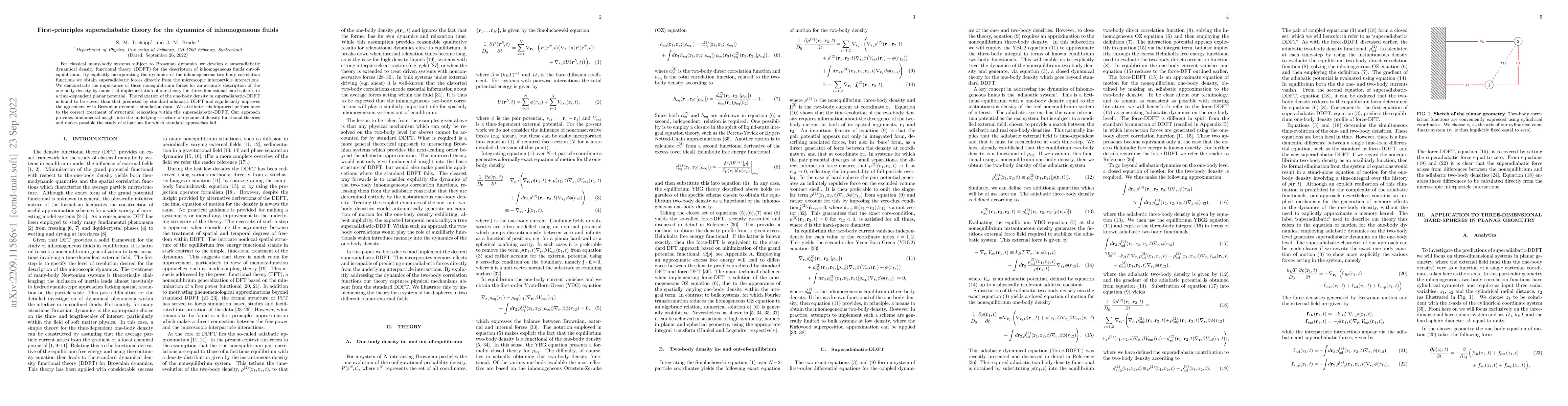 Thumbnail for First-principles superadiabatic theory for the dynamics of inhomogeneous
  fluids