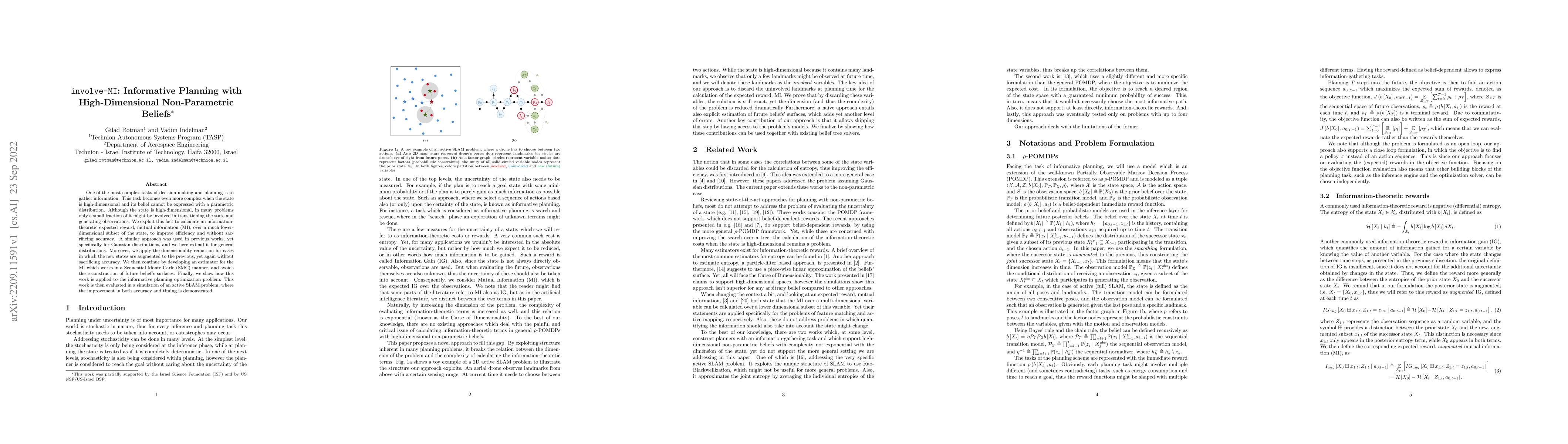 Thumbnail for involve-MI: Informative Planning with High-Dimensional Non-Parametric
  Beliefs