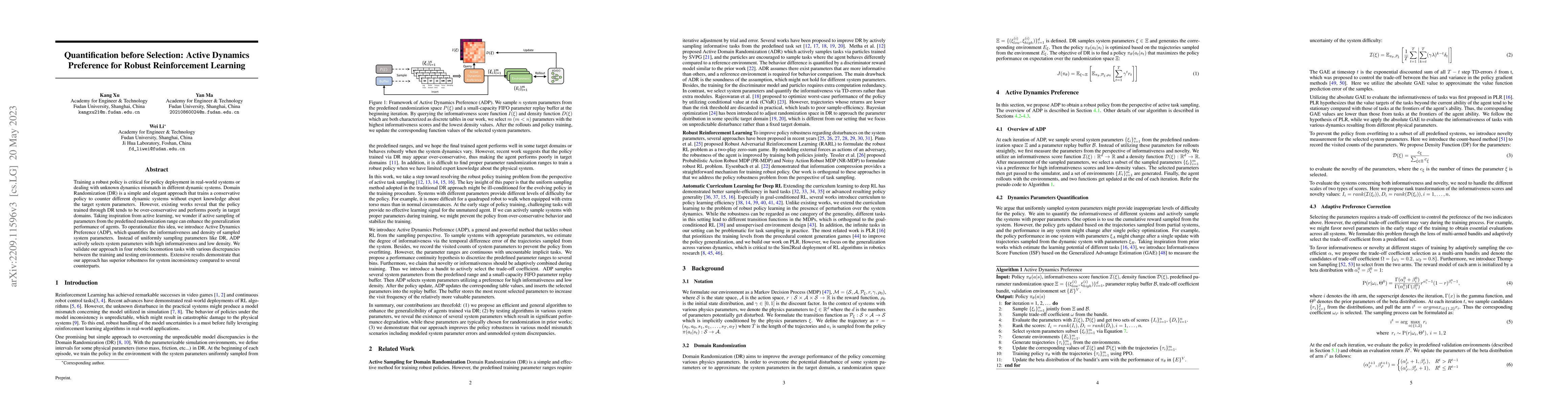 Thumbnail for Quantification before Selection: Active Dynamics Preference for Robust
  Reinforcement Learning