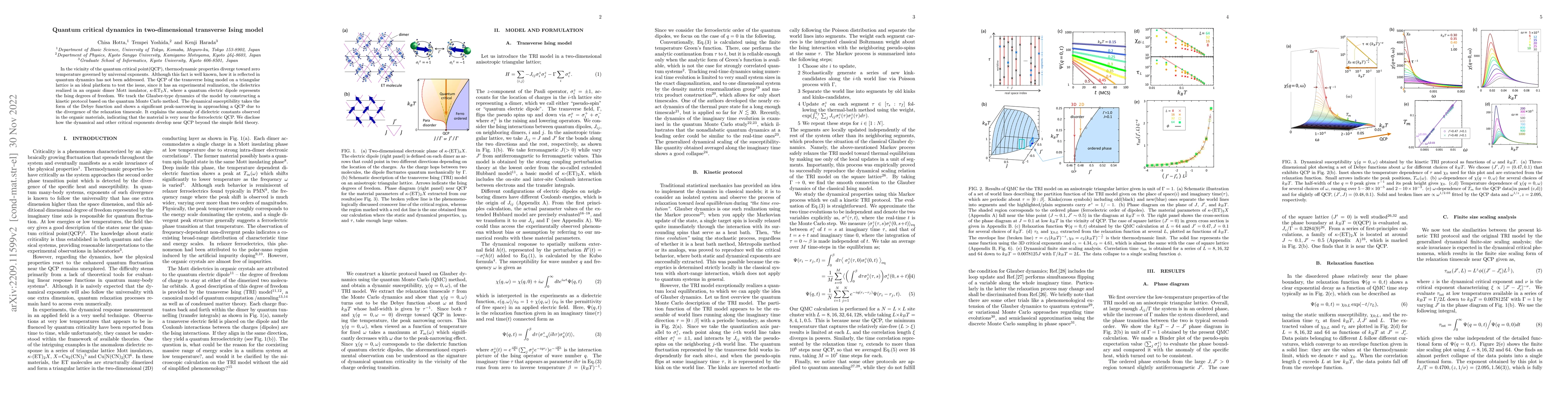 Thumbnail for Quantum critical dynamics in two-dimensional transverse Ising model