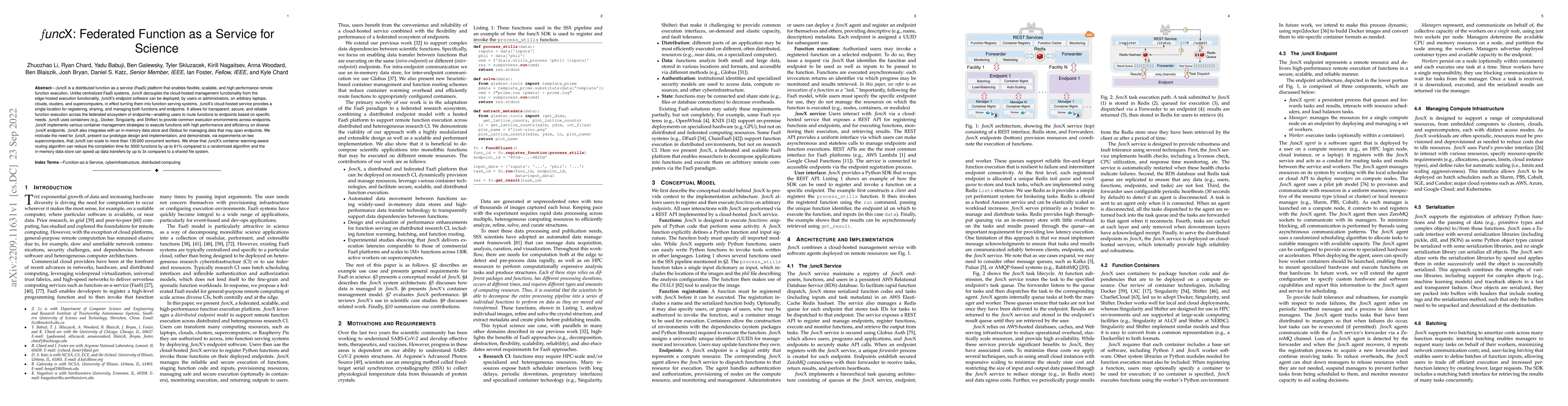 Thumbnail for funcX: Federated Function as a Service for Science