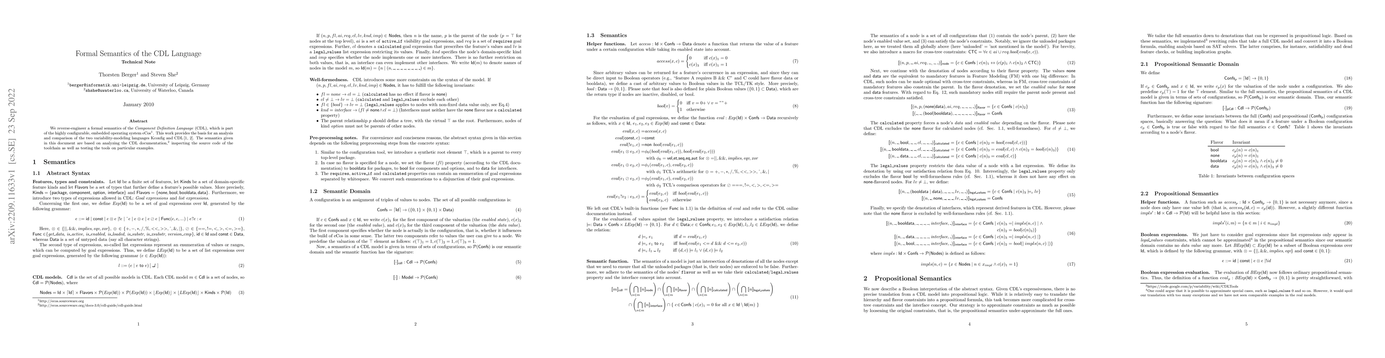 Thumbnail for Formal Semantics of the CDL Language