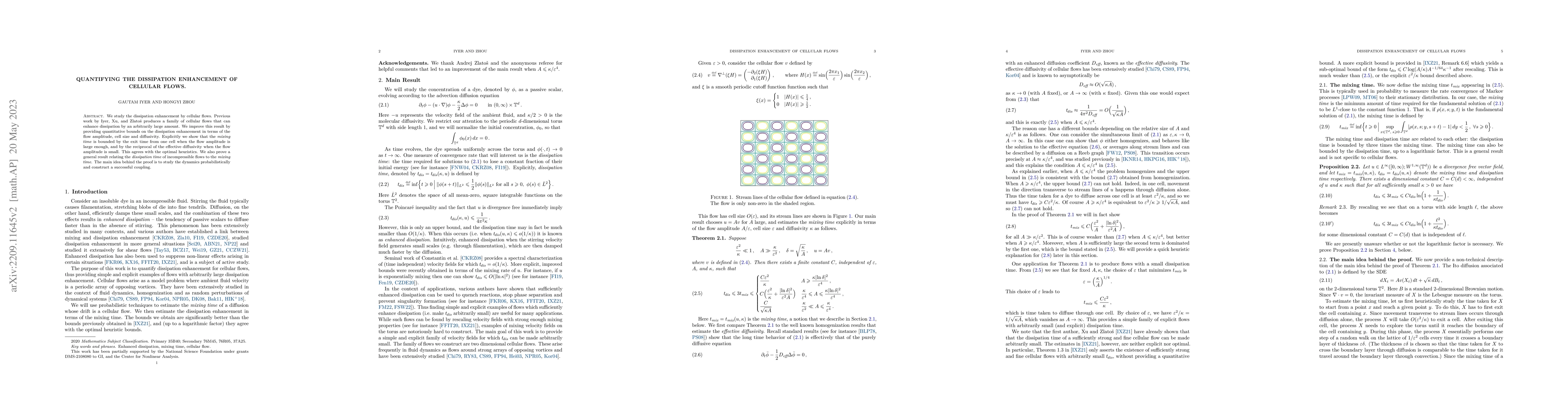 Thumbnail for Quantifying the dissipation enhancement of cellular flows