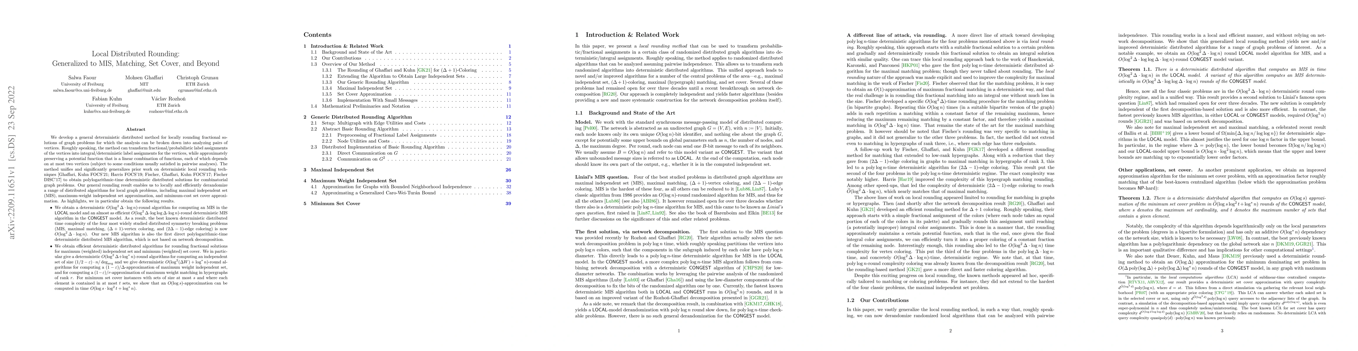 Thumbnail for Local Distributed Rounding: Generalized to MIS, Matching, Set Cover, and
  Beyond