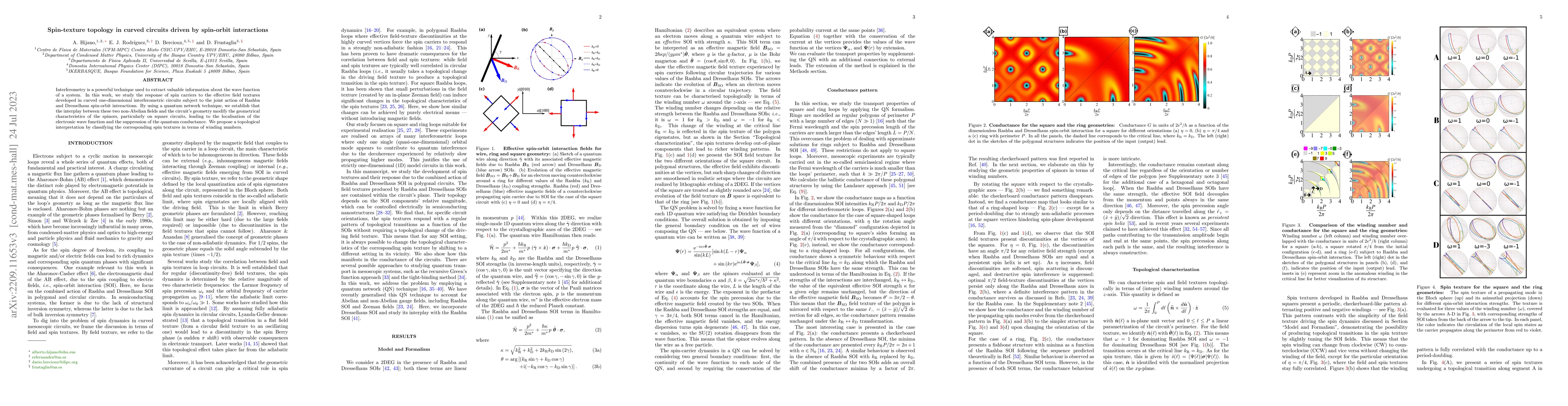 Thumbnail for Spin-texture topology in curved circuits driven by spin-orbit
  interactions