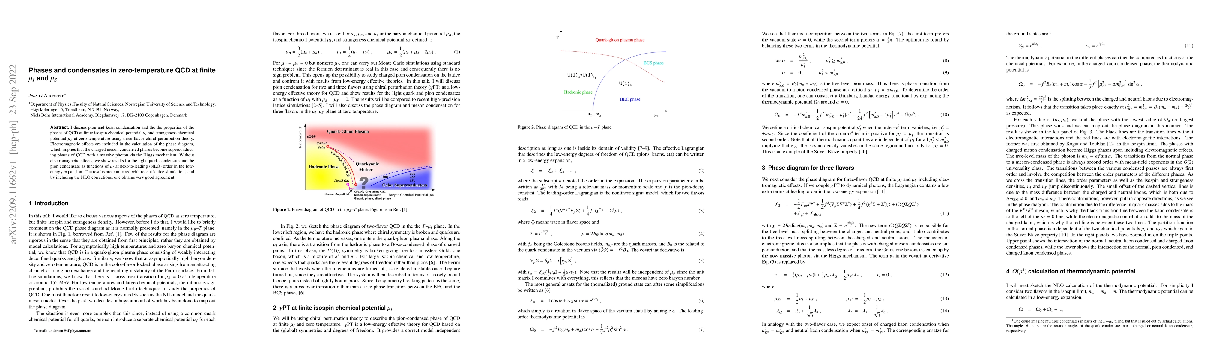 Thumbnail for Phases and condensates in zero-temperature QCD at finite $\mu_I$ and
  $\mu_S$