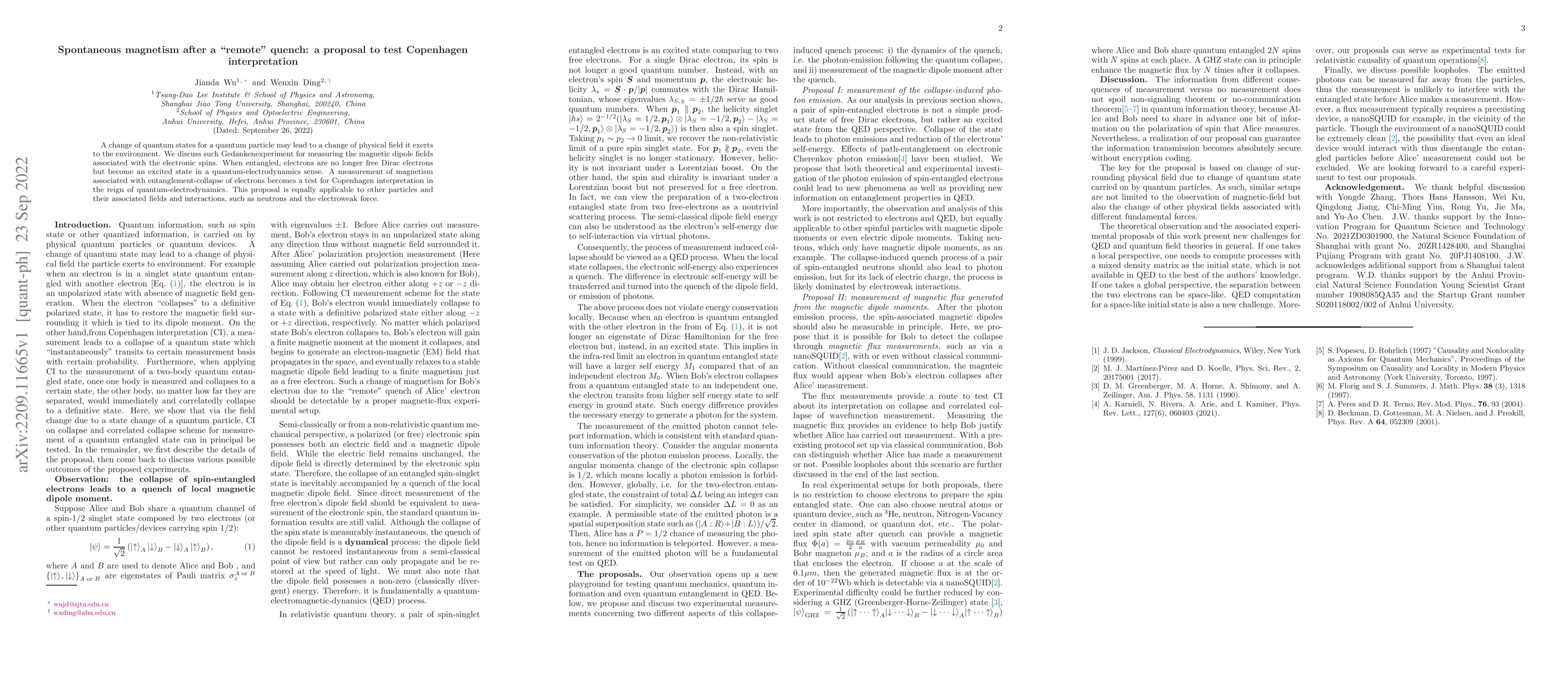 Thumbnail for Spontaneous magnetism after a "remote" quench: a proposal to test
  Copenhagen interpretation