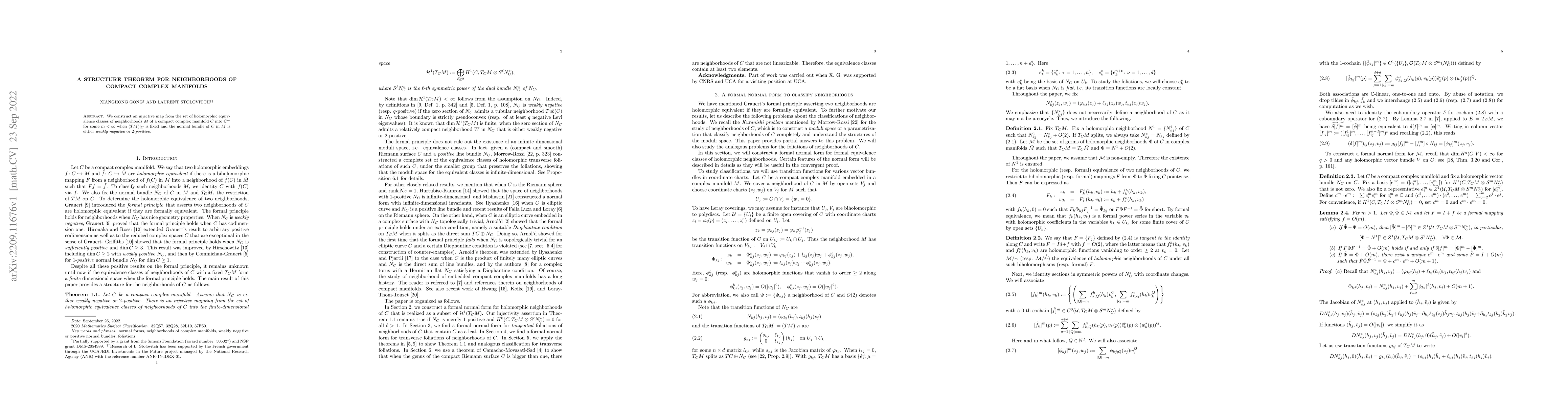 Thumbnail for A structure theorem for neighborhoods of compact complex manifolds