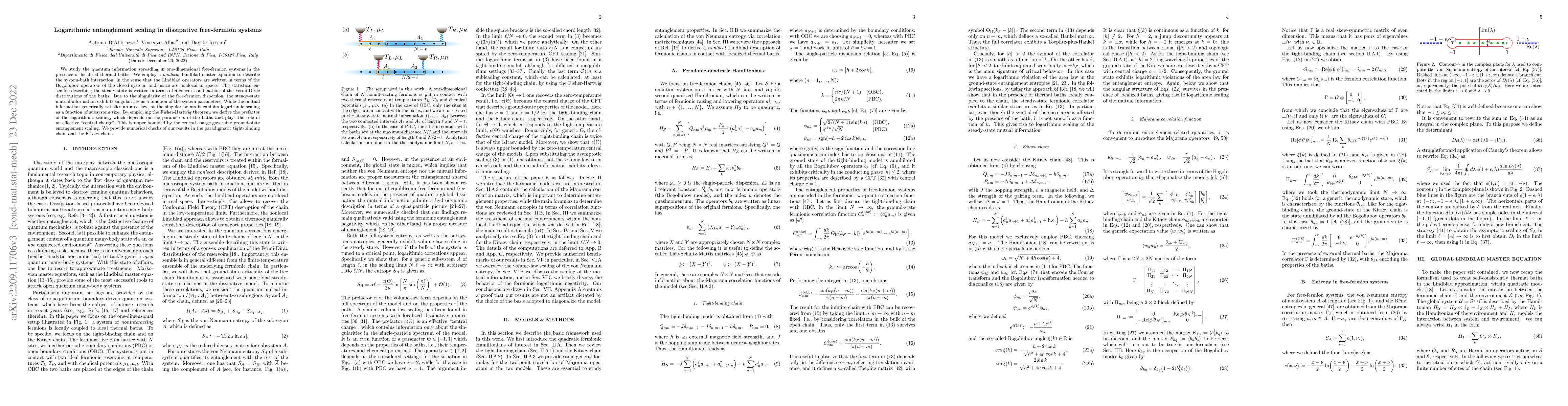 Thumbnail for Logarithmic entanglement scaling in dissipative free-fermion systems
