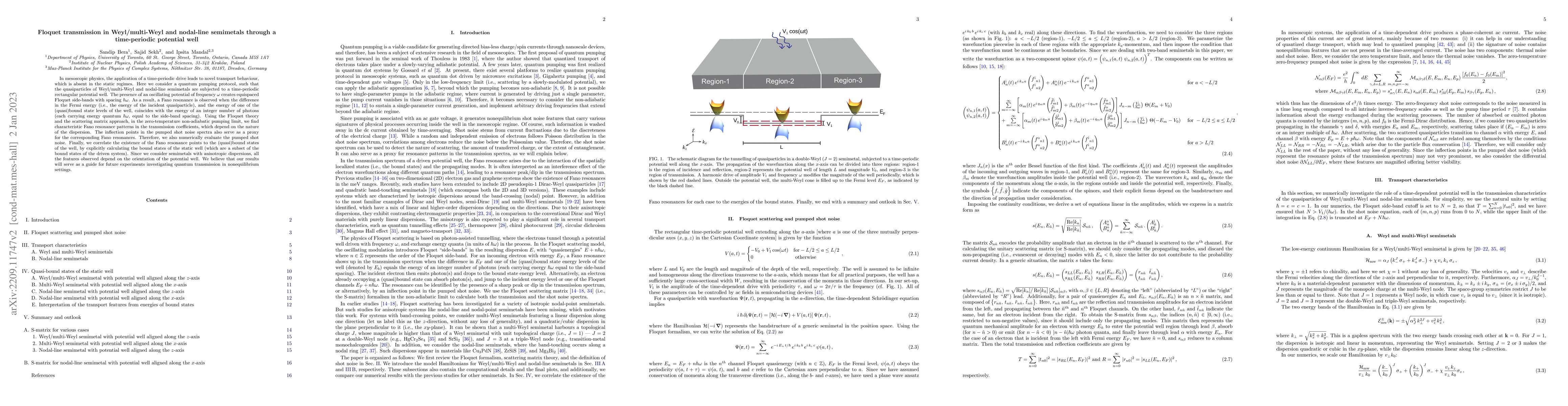 Thumbnail for Floquet transmission in Weyl/multi-Weyl and nodal-line semimetals
  through a time-periodic potential well