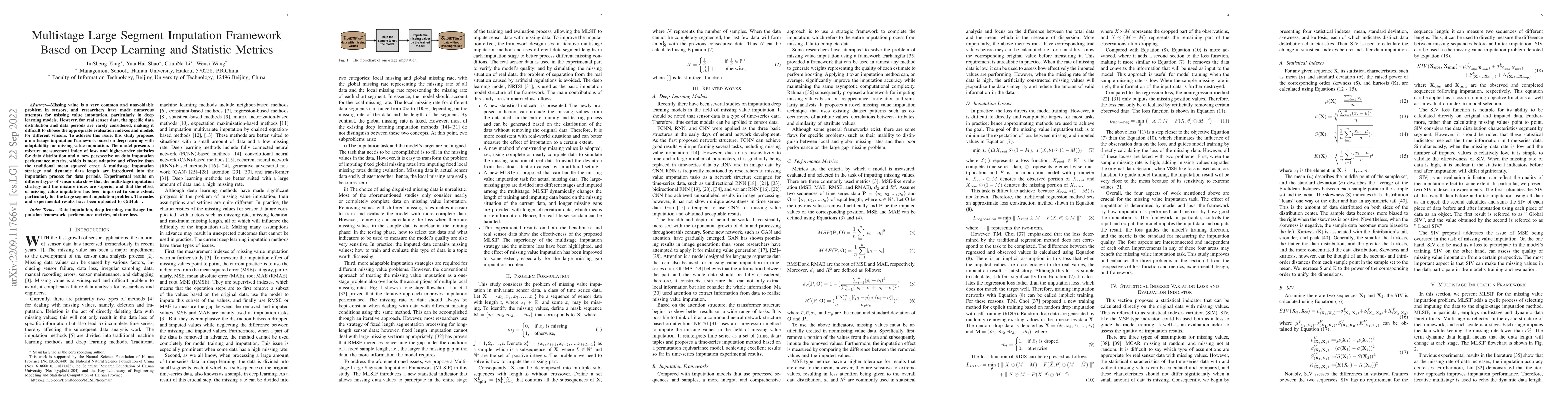 Thumbnail for Multistage Large Segment Imputation Framework Based on Deep Learning and
  Statistic Metrics