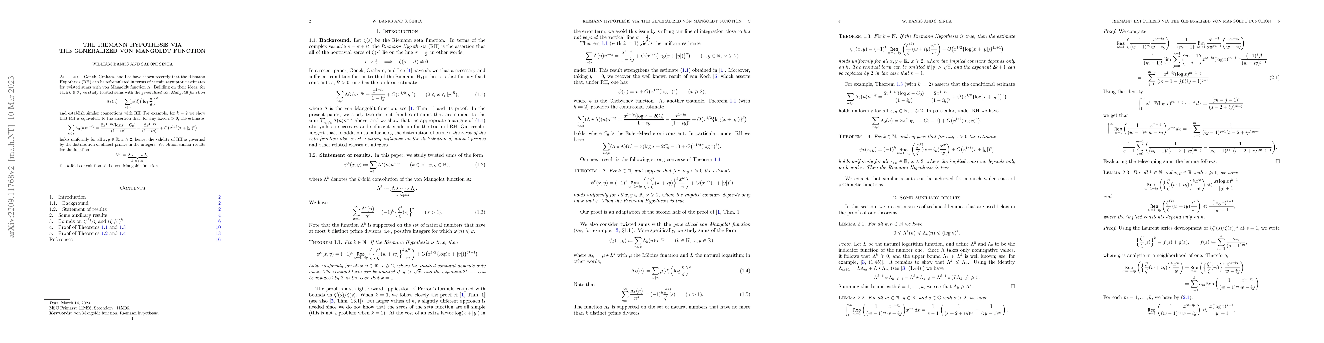 Thumbnail for The Riemann Hypothesis via the generalized von Mangoldt Function