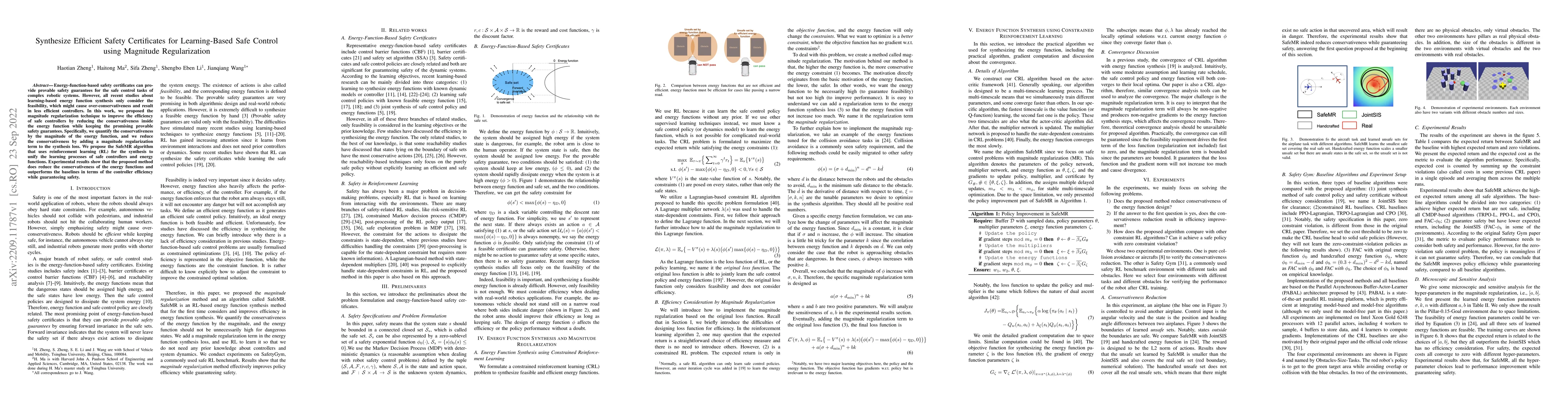 Thumbnail for Synthesize Efficient Safety Certificates for Learning-Based Safe Control
  using Magnitude Regularization