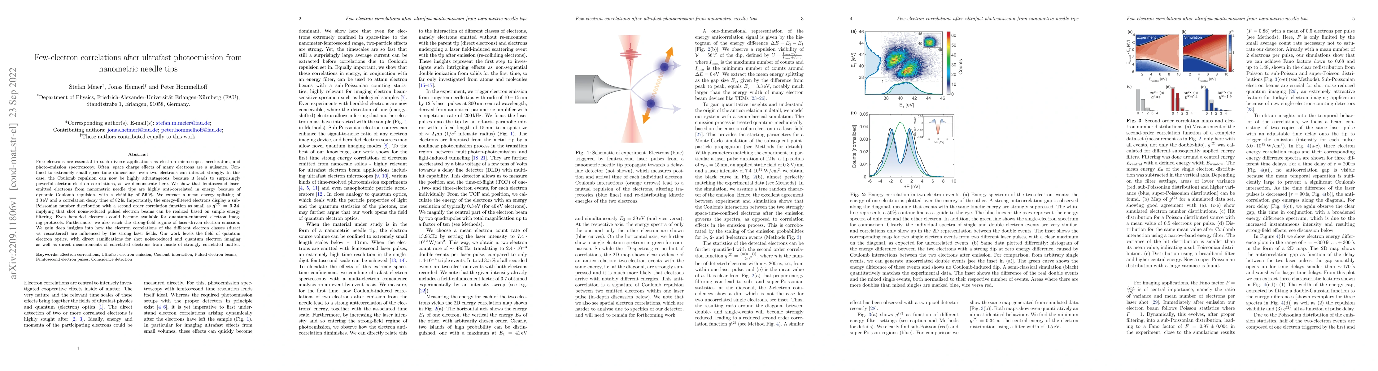 Thumbnail for Few-electron correlations after ultrafast photoemission from nanometric
  needle tips