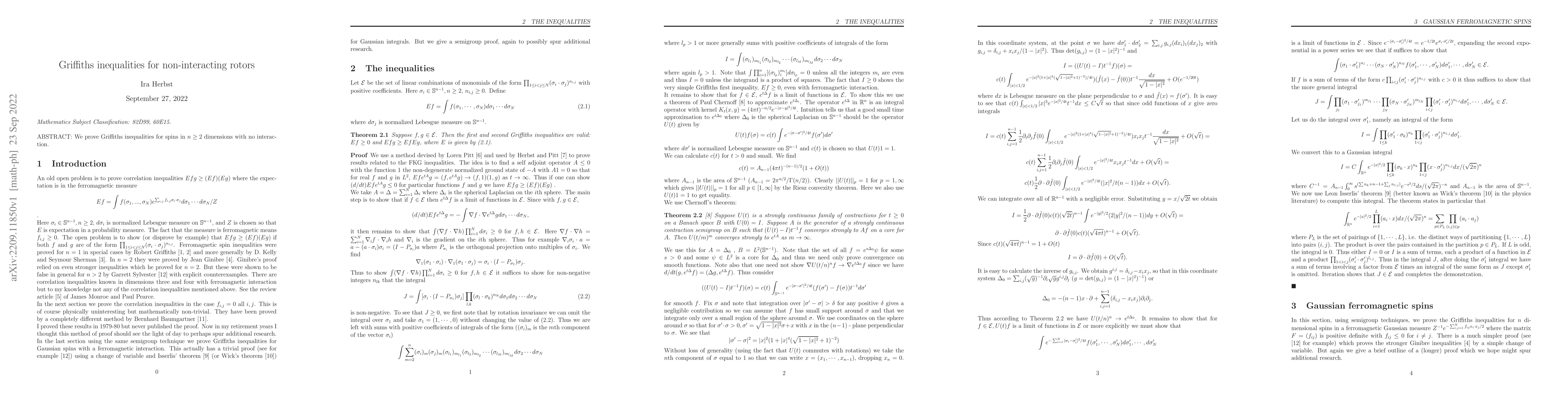 Thumbnail for Griffiths inequalities for non-interacting rotors