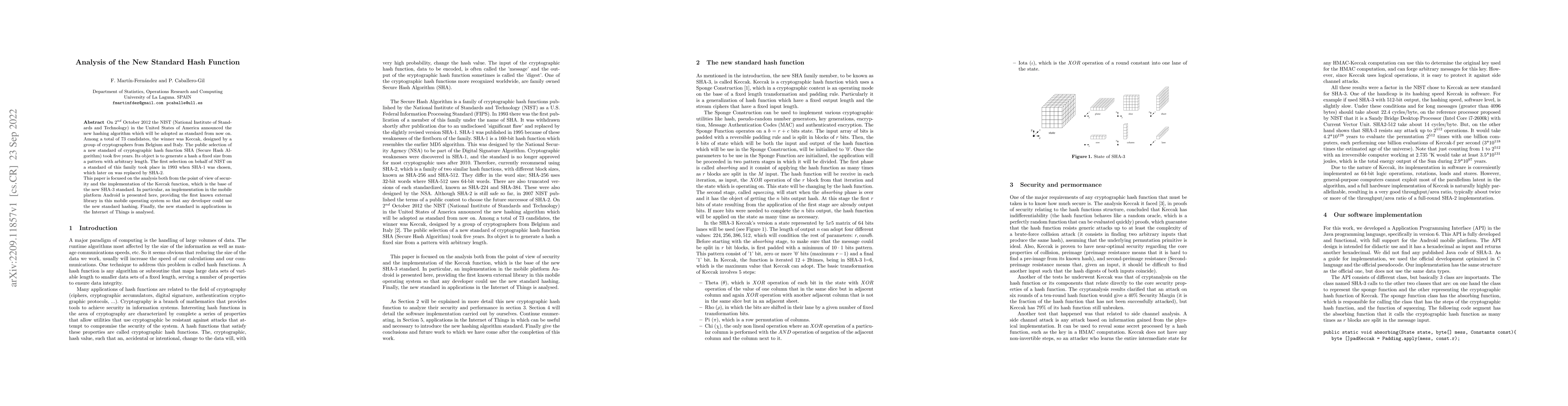 Thumbnail for Analysis of the new standard hash function