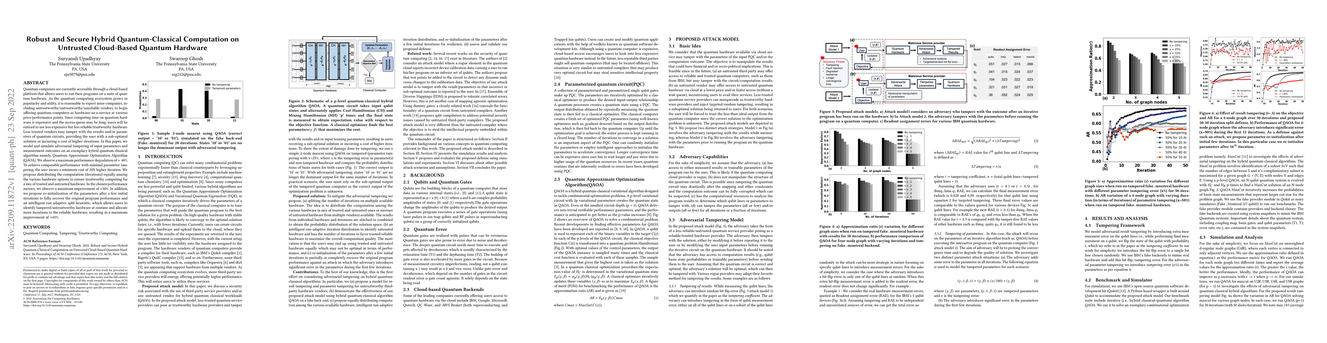 Thumbnail for Robust and Secure Hybrid Quantum-Classical Computation on Untrusted
  Cloud-Based Quantum Hardware