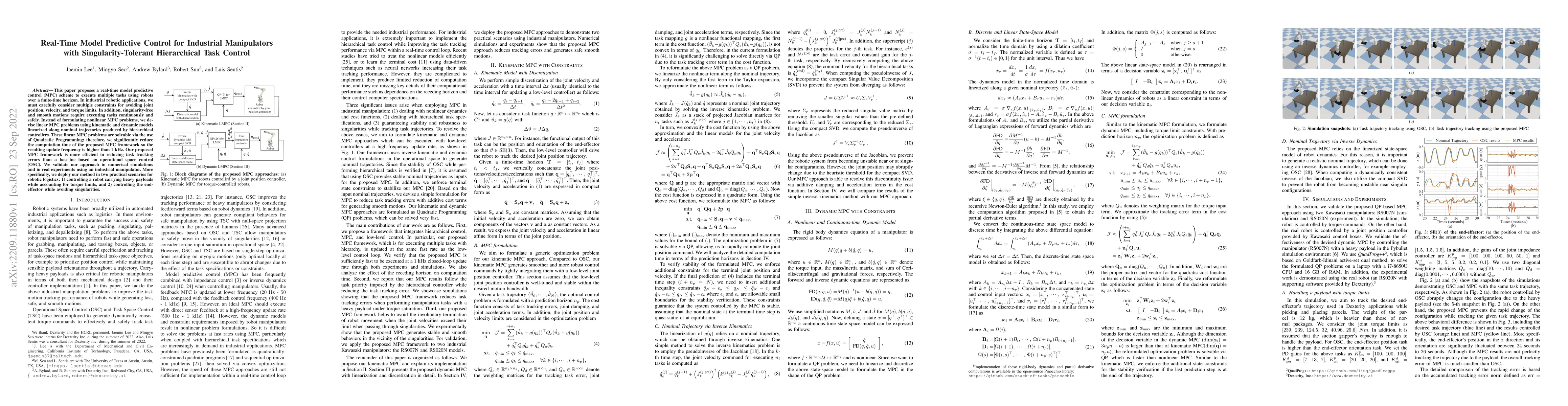Thumbnail for Real-Time Model Predictive Control for Industrial Manipulators with
  Singularity-Tolerant Hierarchical Task Control