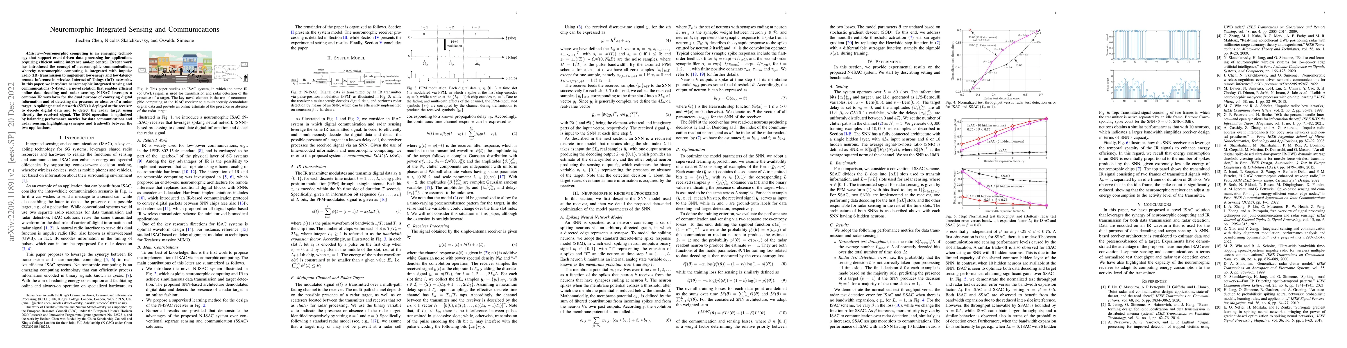 Thumbnail for Neuromorphic Integrated Sensing and Communications