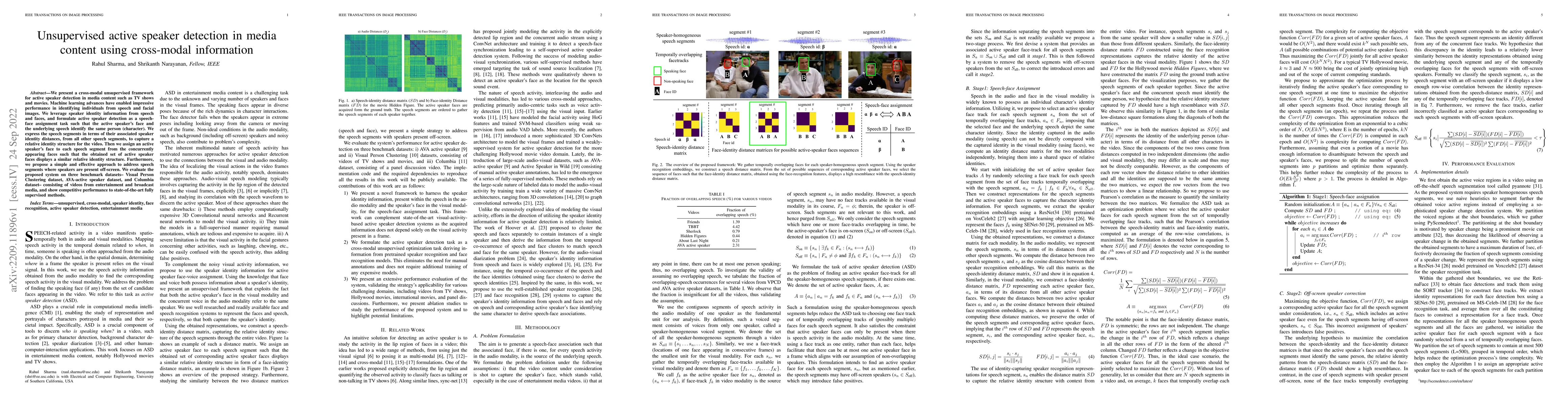 Thumbnail for Unsupervised active speaker detection in media content using cross-modal
  information