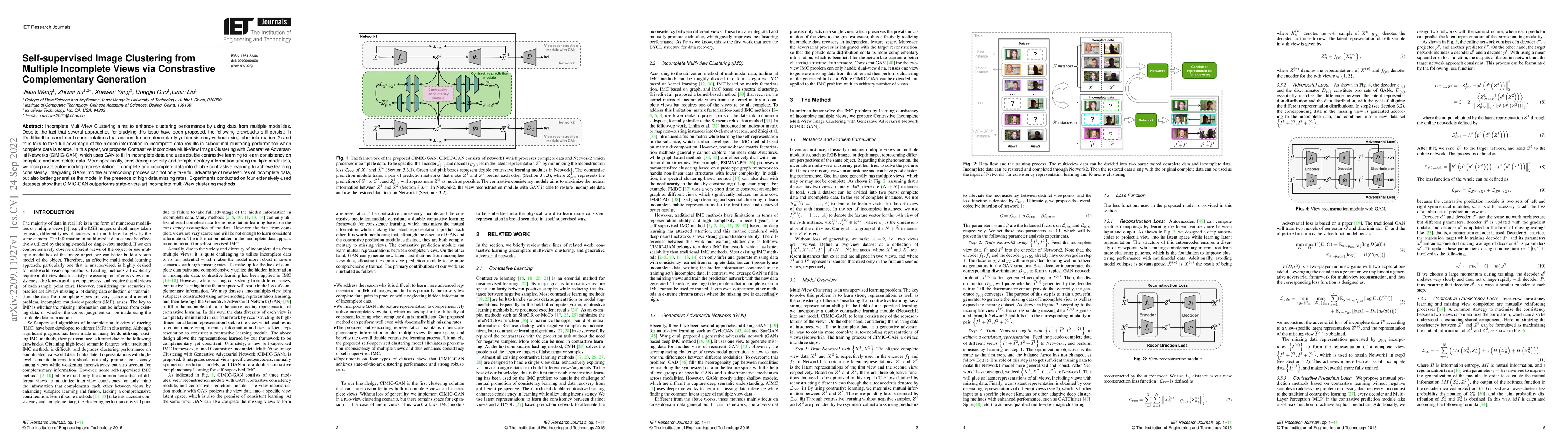 Thumbnail for Self-supervised Image Clustering from Multiple Incomplete Views via
  Constrastive Complementary Generation