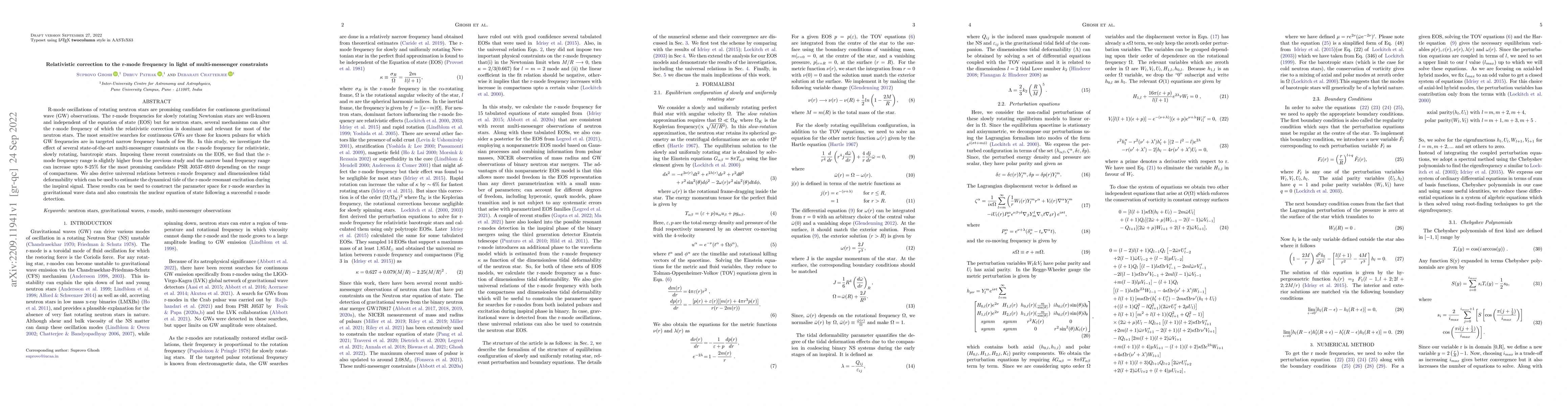 Thumbnail for Relativistic correction to the r-mode frequency in light of
  multi-messenger constraints