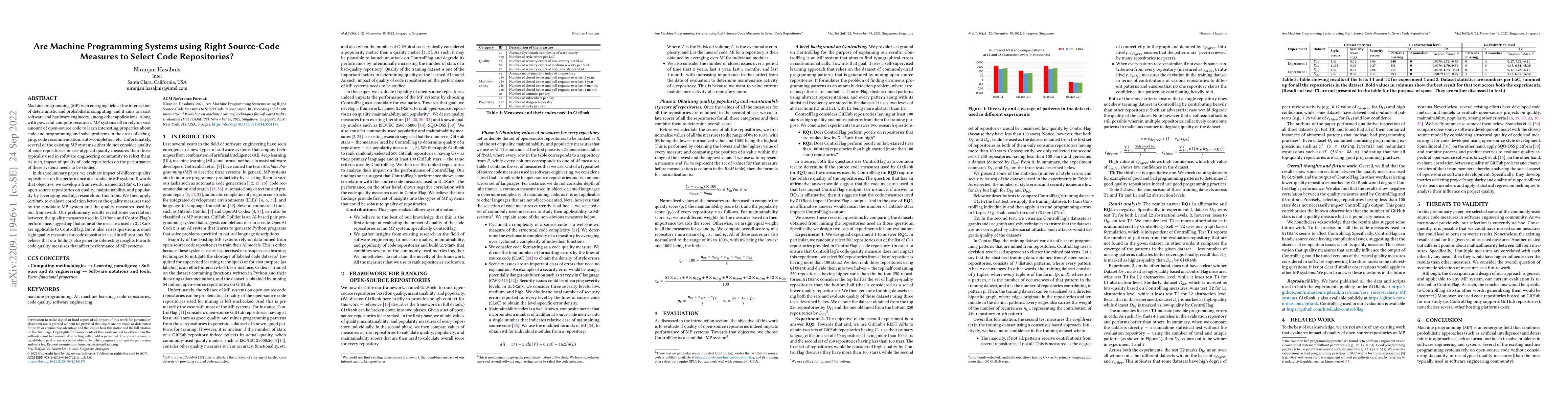 Thumbnail for Are Machine Programming Systems using Right Source-Code Measures to
  Select Code Repositories?