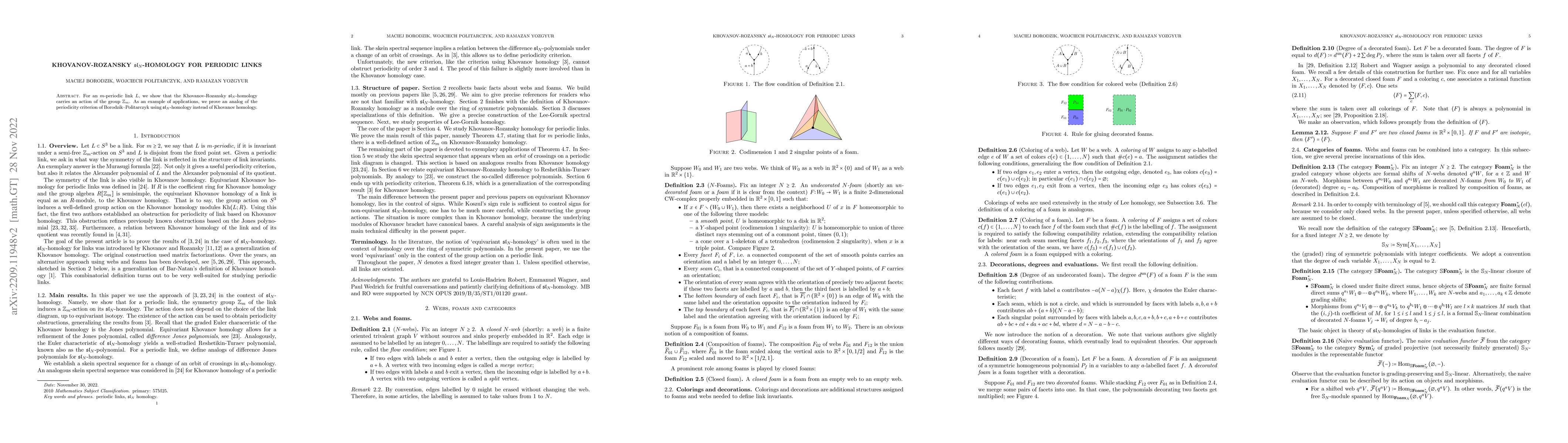 Thumbnail for Khovanov-Rozansky $\mathfrak{sl}_N$-homology for periodic links