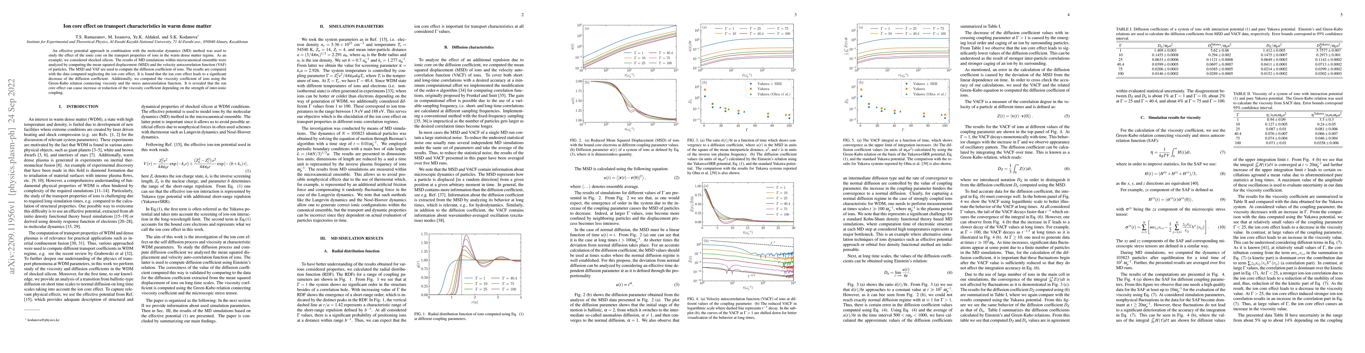 Thumbnail for Ion core effect on transport characteristics in warm dense matter
