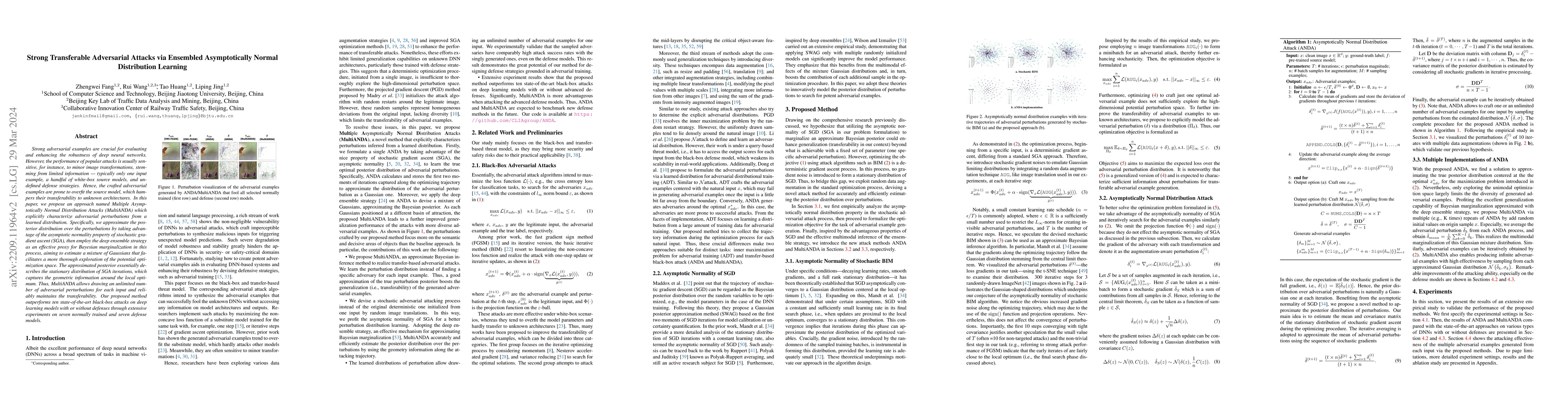 Thumbnail for Strong Transferable Adversarial Attacks via Ensembled Asymptotically
  Normal Distribution Learning